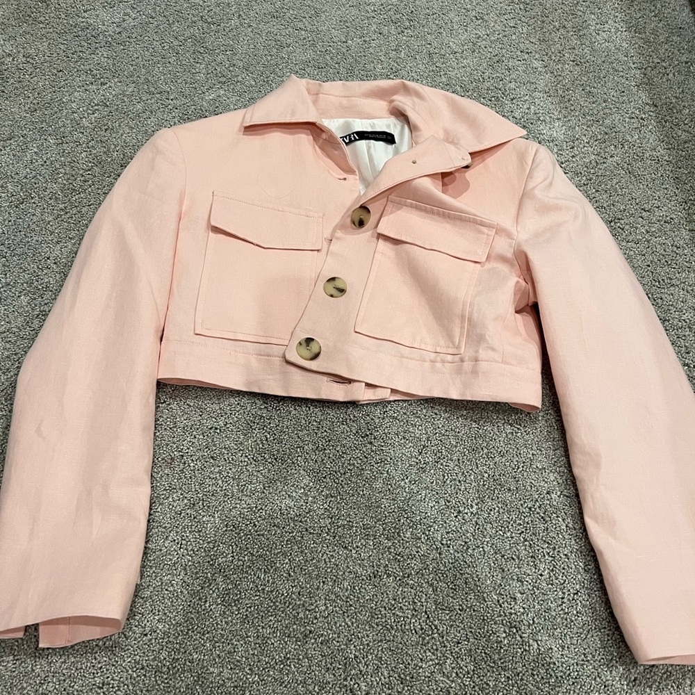 Zara Light Pink Utility Jacket